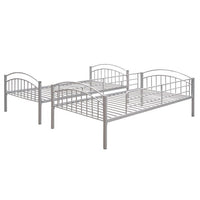 Metal Bunk Bed,Twin Over Twin Metal Bunk Bed Frame with Ladder and Guardrails,Heavy Duty Metal Bunk Bed Can Be Divided into Two Beds,Kids Twin Bunk Bed for Boys Girls Dormitory Bedroom,Silver