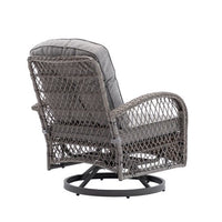 3 Pieces Patio Furniture Set,Swivel Rocking Chairs Patio Chairs Set of 2 and Side Table,3 Piece Wicker Patio Bistro Set with Padded Cushions,for Patio Deck Porch Balcony