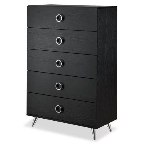 5 Drawers Dresser, Modern White Chest of Drawers, Dresser Chest with Wide Storage, Functional Clothes Organizer with Solid Wood Frame for Bedroom, Living Room, Closet, Entryway, Hallway