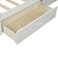 Wood Platform Bed with 2 Drawers,Twin Bed Frame with Headboard,Easy Assembly,Furniture for Kids,Toddlers,Teens Bedroom,Guest Room,White
