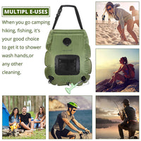TRIPLETREE Camping Solar Shower Bag 5 Gallons/20L with On-Off Switchable Shower Head and Removable Hose