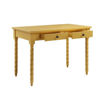 Console Table Home Office Desk with 2 Drawers,39 inch Vanity Desk with Glossy Desktop Makeup Dressing Table Modern Writing Computer Laptop Desk for Living Room Office Apartment, Yellow