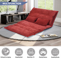 JINS&VICO Sofa Bed Adjustable Folding Futon Sofa Leisure Sofa Bed with Two Pillows