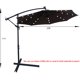 10 Ft Outdoor Patio Umbrella, Solar Powered LED Lighted, Sun Shade Market Waterproof 8 Ribs Umbrella with Crank and Cross Base for Garden, Deck and Backyard, Chocolate