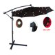 10 Ft Outdoor Patio Umbrella, Solar Powered LED Lighted, Sun Shade Market Waterproof 8 Ribs Umbrella with Crank and Cross Base for Garden, Deck and Backyard, Chocolate
