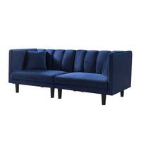 70"Futon Sofa Sleeper,Twin Size Velvet Loveseat Sofa Bed with 2 Toss Pillows,Convertible Sleeper Sofa with Padded Seat&Backrest for Living Room,Bedroom,Office