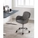 Swivel Accent Velvet Chair Home Office Computer Desk Task Chair Adjustable Armchair Makeup Vanity Chair with Wheels and Silver Metal Base for Living Room Bedroom, Gray