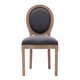 Farmhouse Dining Room Chairs, French Distressed Bedroom Chairs with Round Back, Elegant Tufted Kitchen Chairs, Set of 2, Dark Gray