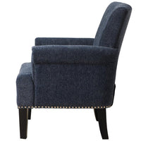 Accent Recliner Sofa Chairs for Living Room, Rivet Tufted Polyester Armchair for Elders Adults, Navy Blue 29x24x34.5inch