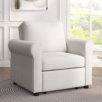 3-in-1 Sofa Bed Chair, Convertible Sleeper Chair Bed,Adjust Backrest Into a Sofa,Lounger Chair,Single Bed,Modern Chair Bed Sleeper for Adults,Beige
