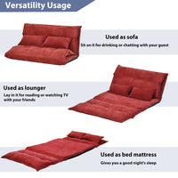 JINS&VICO Sofa Bed Adjustable Folding Futon Sofa Leisure Sofa Bed with Two Pillows