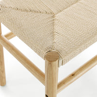 JINS&VICO Indoor Bench with Paper Cord for Bedroom Living Room, Rubber Wood Legs, 39.5“Lx14.5”Wx17.5“H