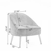 Fabric Accent Chair,Modern Cotton Linen Vanity Chair Side Chair with Black Metal Legs,Upholstered Tufted Single Sofa Chair Leisure Reading Chair Dining Chair for Living Room Office Apartment,Coffee