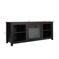 Fireplace TV Stand, Entertainment Center Television Stand for TV Up to 60 Inches, Heater with Remote Control & Adjustable Brightness, Black