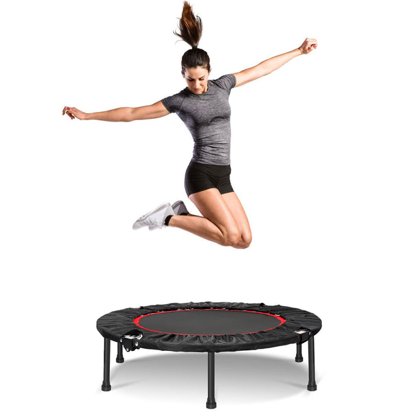 40" Portable Fitness Trampolines, Foldable Mini Trampoline for Adults and Kids with Safety & Anti-Skid Pads Exercise Rebounder, Recreational Jump Trampoline for Indoor&Outdoor, Max Load 330lbs