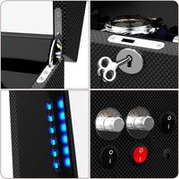 6 Automatic Watch Winder with 6 Storage, Carbon fiber/Pine Bark Pattern