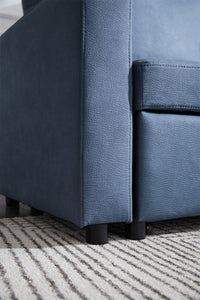 Triple Tree Sectional sofa with pulled out bed, 2 seats sofa and reversible chaise with storage, Stone fabric, NAVY BLUE, (85"x52"x34")