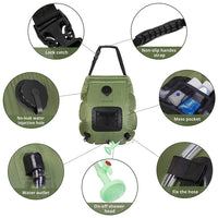 TRIPLETREE Camping Solar Shower Bag 5 Gallons/20L with On-Off Switchable Shower Head and Removable Hose
