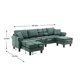 Sectional Sofa Set,Living Room Sofa Set Modular Sectional Sofa with Reversible Chaise,U-Shaped Sofa Sleeper with Ottoman,Multifunctional Sectional Couch for Living Room Apartment Home Office,Emerald