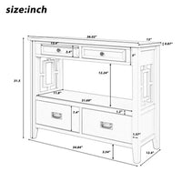 Farmhouse Style Table, Wood Console Table with Drawers and Storage Shelf for Entryway, Living Room and Bedroom, Green