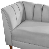 Chaise Lounge Indoor,Velvet Upholstered Chaise Lounge Chair with Armrest and One Pillow,Living Room Lounge Chair with Solid Wood Frame & Legs,Velvet Sofa Recliner Couch for Bedroom Office,Grey
