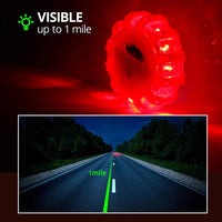 3 Pack LED Road Safety Flares lights, Emergency Lights for Roadside Security,Warning Flashing Beacon Disc with Magnet and Hook for Vehicles and Boats, Batteries Include