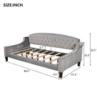 Twin Size Daybed with Button Tufted Decoration, No Spring Box Needed, Gray