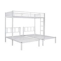Twin Size Triple Bunk Bed Frame with 13.5'' H Under Bed Space, Metal Bunk Bed with Built-in Ladder, Can be Seperated into 3 Beds, Space Saving, for Kids, Boys and Girls