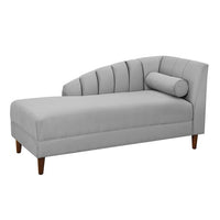 Chaise Lounge Indoor,Velvet Upholstered Chaise Lounge Chair with Armrest and One Pillow,Living Room Lounge Chair with Solid Wood Frame & Legs,Velvet Sofa Recliner Couch for Bedroom Office,Grey