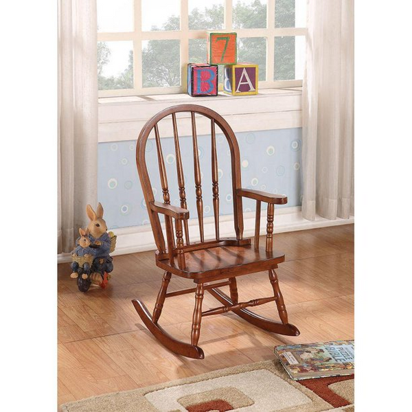 Rocking Chair Solid Wooden Frame Outdoor & Indoor Rocker for Garden, Patio, Balcony, Backyard Porch Rocker (1, Brown)