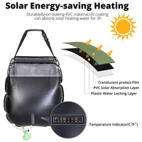 TRIPLETREE Camping Solar Shower Bag 5 Gallons/20L with On-Off Switchable Shower Head and Removable Hose