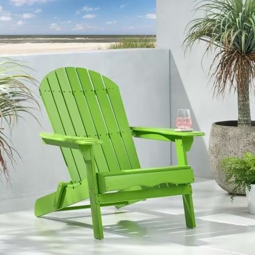 Adirondack Chair Green Folding Garden Chairs VonHaus Sage Green