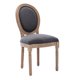 Farmhouse Dining Room Chairs, French Distressed Bedroom Chairs with Round Back, Elegant Tufted Kitchen Chairs, Set of 2, Dark Gray