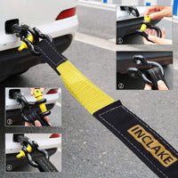 Tow Strap Recovery Kit-3' x 10ft (30,000 lbs. Break Strength) +3/4" D Ring Shackles （62,831 LBS Break Strength）(2pcs.)-Heavy Duty Recovery Kit -Off Road Towing Accessory for Jeeps & Trucks