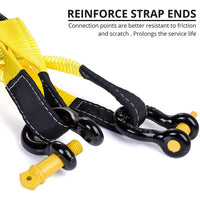 Tow Strap Recovery Kit-3' x 10ft (30,000 lbs. Break Strength) +3/4" D Ring Shackles （62,831 LBS Break Strength）(2pcs.)-Heavy Duty Recovery Kit -Off Road Towing Accessory for Jeeps & Trucks