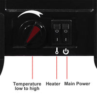 1400W Freestanding Fireplace with A Rocker Heating Switch Button and A Temperature Control Knob, Fake Wood Heater