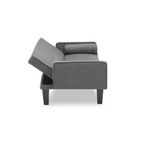 71.6inch Convertible Sleeper Sofa, Cotton Fabric Futon Sofa Bed with Adjustable Backrest, Modern Upholstered Reclining Couch for Living Room Bedroom, 600LBS Weight Capacity, Dark Gray
