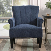 Accent Recliner Sofa Chairs for Living Room, Rivet Tufted Polyester Armchair for Elders Adults, Navy Blue 29x24x34.5inch