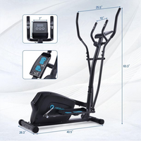 Triple Tree Elliptical Trainer Machine Upright Exercise Bike with 8-Level Magnetic Resistance for Home Gym Cardio Workout, Black