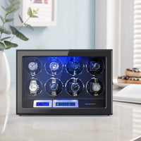 8 Automatic Watch Winders with LCD Touch Screen, Carbon Fiber