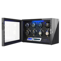 8 Automatic Watch Winders with LCD Touch Screen, Carbon Fiber