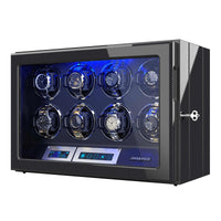 8 Automatic Watch Winders with LCD Touch Screen, Carbon Fiber