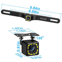 Car Rear View Camera Ultra HD Waterproof 40° Wide View Angle with Multiple Mount Brackets