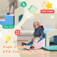 Soft Foam Playset, Safe Soft Zone Single-Tunnel Foam Climber for Kids, Lightweight Active Play Structure with Slide Stairs and Ramp for Beginner Toddlers Climb and Crawl, Indoor & Outdoor Toys
