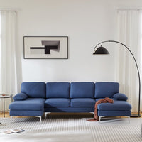 Modular Sofa, Sectional Couch U Shaped Sofa Couch with Ottoman, Memory Foam, 6 Seat Modular Sectionals Sofa Couch with Chaise, Shaped Couch with Reversible Chaise Sofa Set for Living Room, Navy Blue