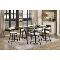 24-inch Counter Height Swivel Bar Chairs Set of 2, Faux Leather Upholstered Dining Chairs with Hollow-back Design and Metal Base, Metal Frame Side Chair for Dining Room Bar Kitchen, White