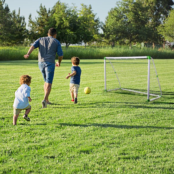 Sports Kids Mini Soccer Goal Set - Backyard/Indoor Mini Net- Portable Folding Youth Soccer Goal Set - White - (71.65 x 47.24 x 31.50)"