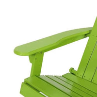 Folding Adirondack Chair Wood Texture, Patio Adirondack Chair Weather Resistant, Plastic Fire Pit Chair Lawn Chair for Outdoor Porch Garden Backyard Deck,Light Green
