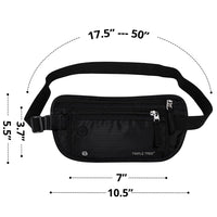 TRIPLETREE 2 Pack Money Travel Belt With RFID Blocking and Earphone Hole