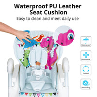 TRIPLETREE Baby High Chair With Five-Point Seat Belt Foldable & 7 Height Adjustable Waterproof